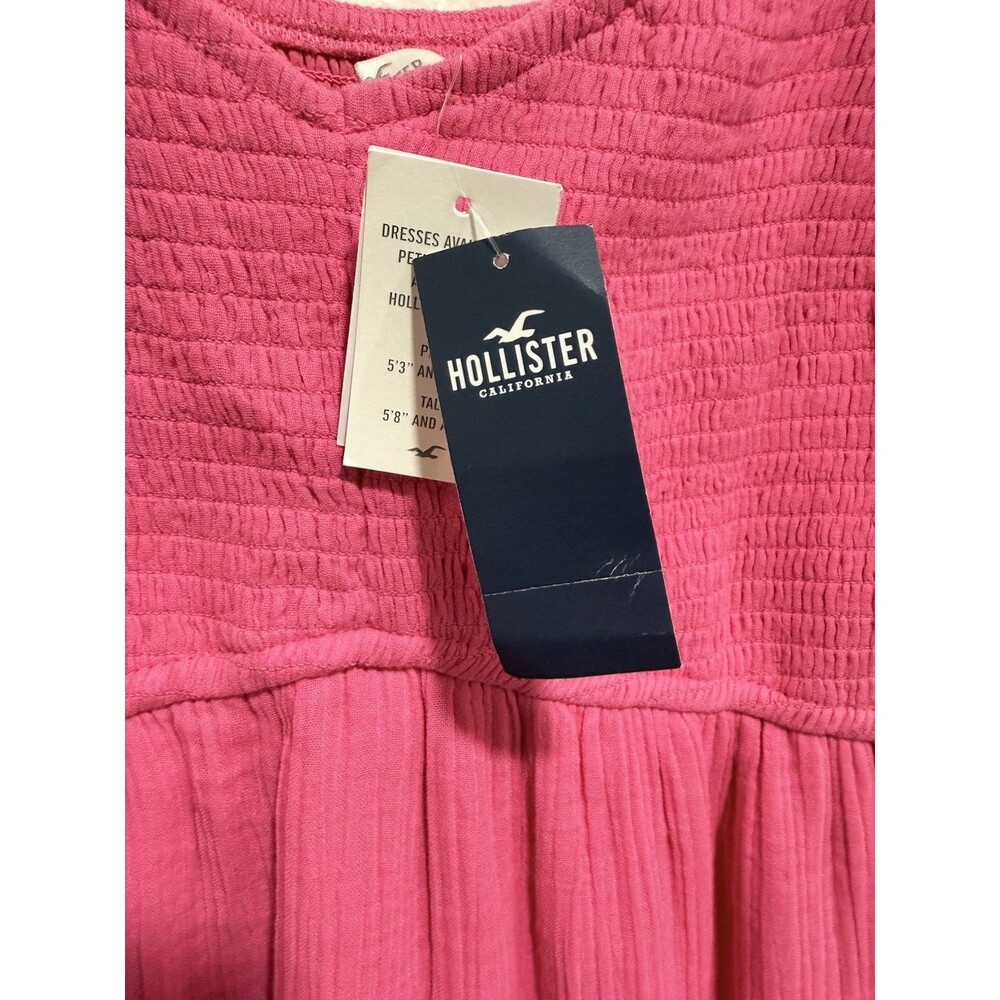 Hollister Pink Smocked V-Neck Flutter Sleeve Dress with Shorts And Pockets XL - Picture 10 of 13